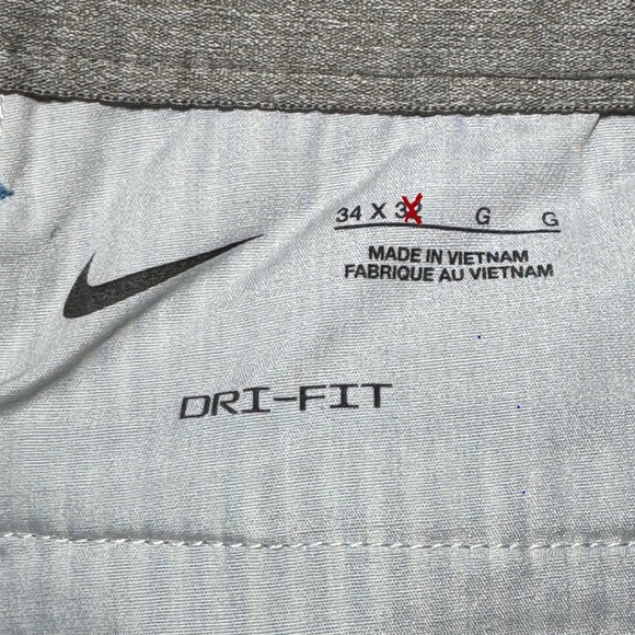 Nike Men DriFit Striped Golf Pants size 34 Seersucker Blue Pinstriped Preppy - Picture 9 of 11
